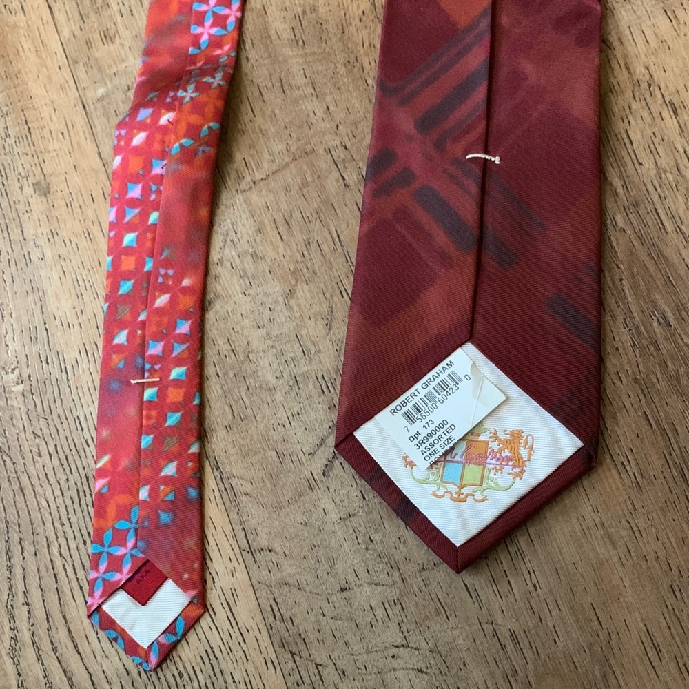 Robert Graham Red and Burgundy Tie Made in USA